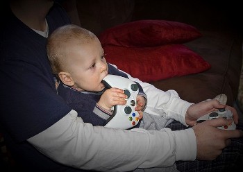 My son Dylan playing xbox with me