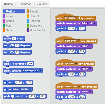 A screen shot of MIT Scratch