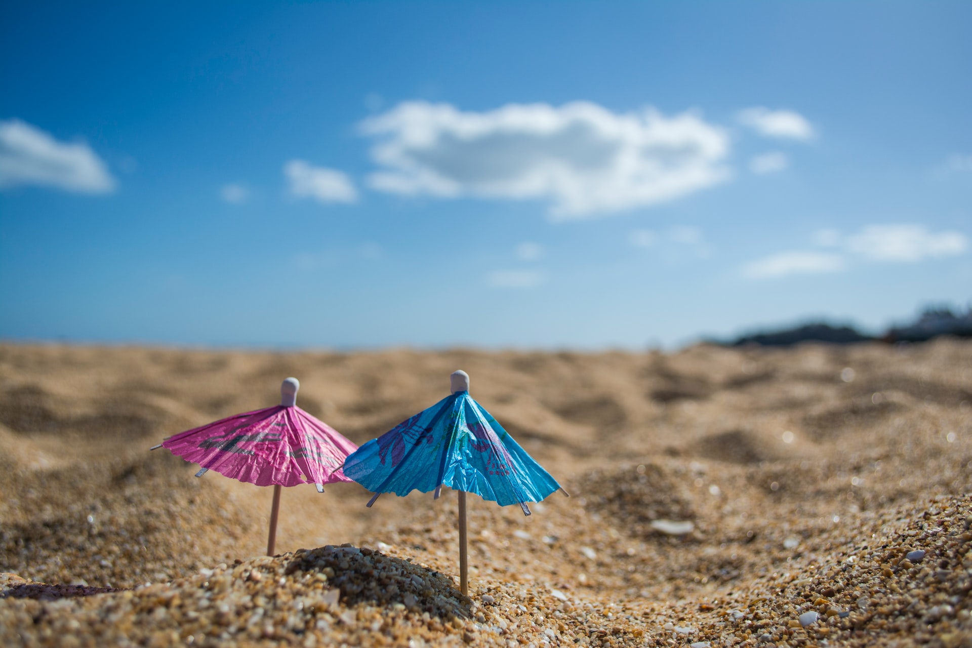 Tiny umbrellas at the beach